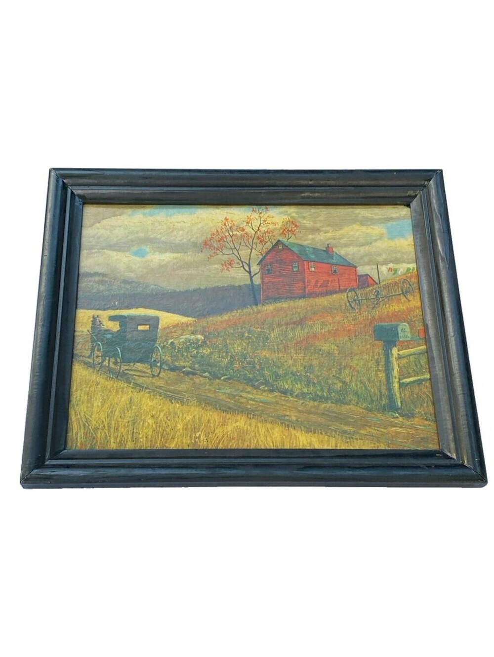 VTG Wood Framed Lithograph Print By Guy Coheleach “Homecoming” 13x16”